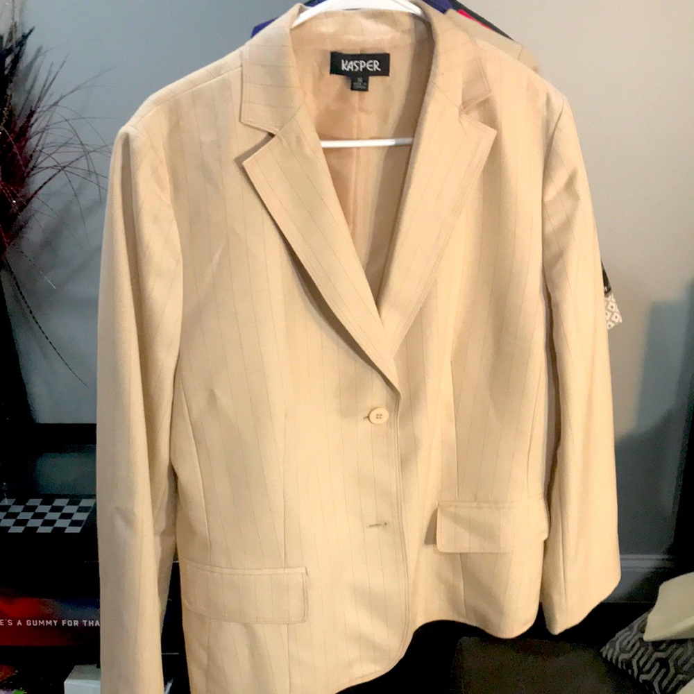 Kasper Cream Pinstripe Blazer